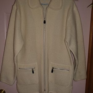 Marvin Richards boiled wool mid length jacket